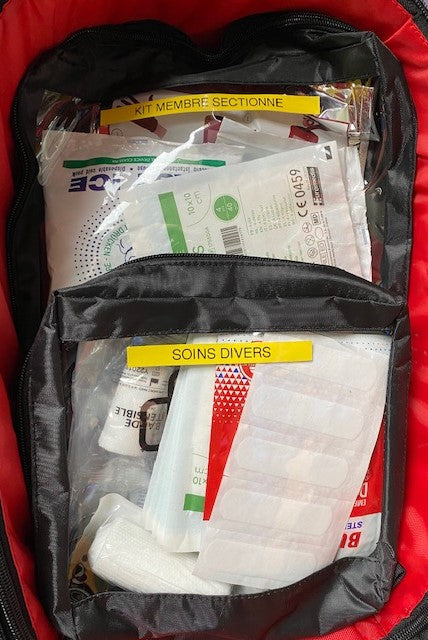 Sac à dos de secours compact équipé